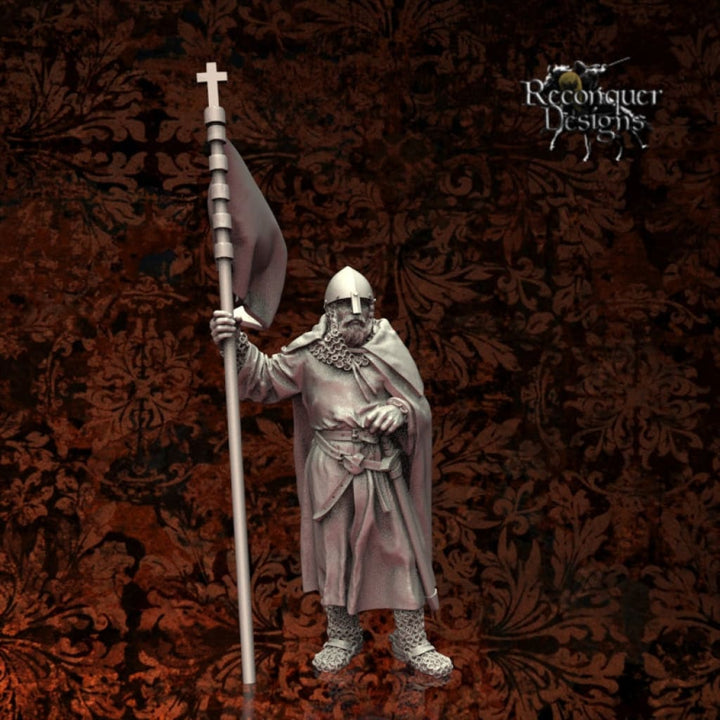 Dismounted Military Order Standard Bearer 12Th Century Medieval