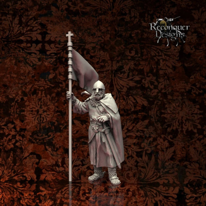 Dismounted Military Order Standard Bearer 12Th Century Medieval