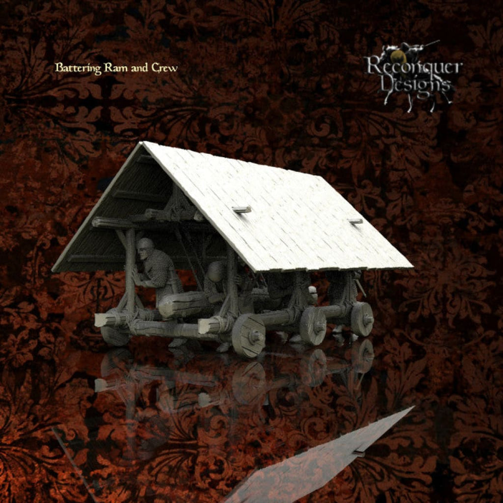 REM0062 Medieval Battering Ram and Christian Crew 28mm 1:56 Medieval
