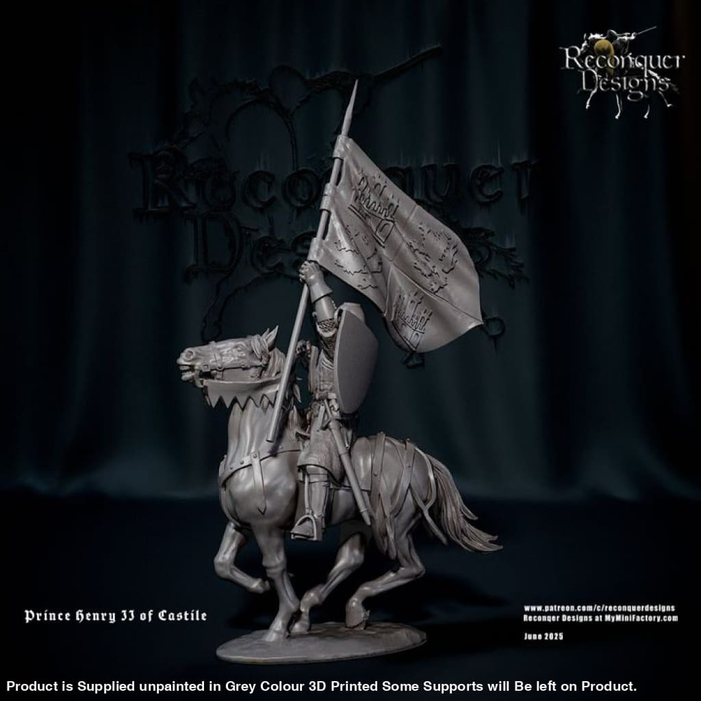 REM0068 14th Century Standard Bearer with Castilian Royal standard Medieval Figure