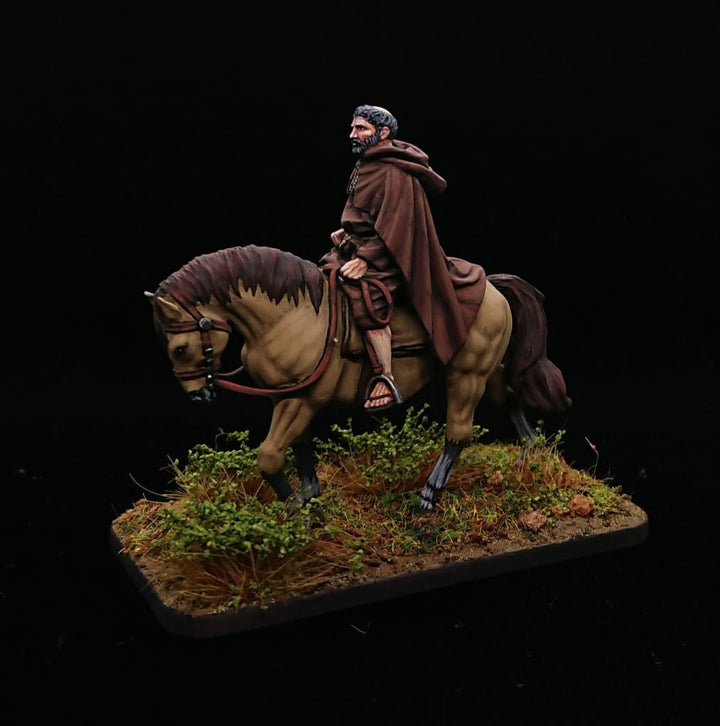 REM0079 Mounted Medieval Priest/Franciscan Friar 54mm 1:32 Medieval