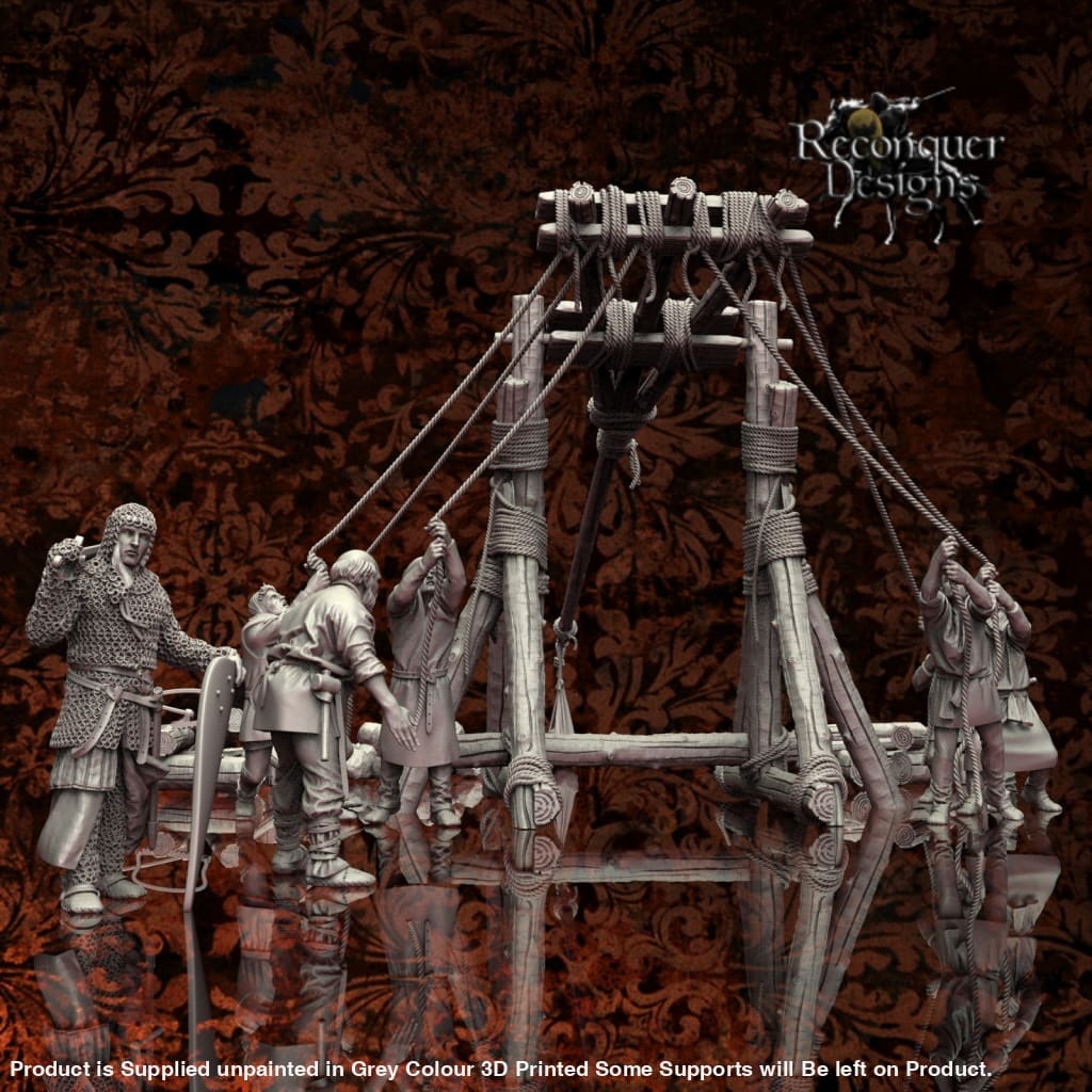 Traction Trebuchet With 12Th Century Crew Medieval