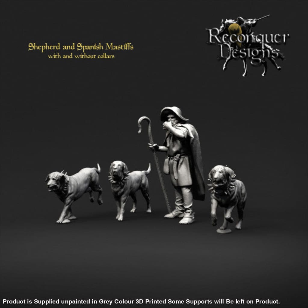 REM0100 Shepherd and Spanish Mastiffs Medieval