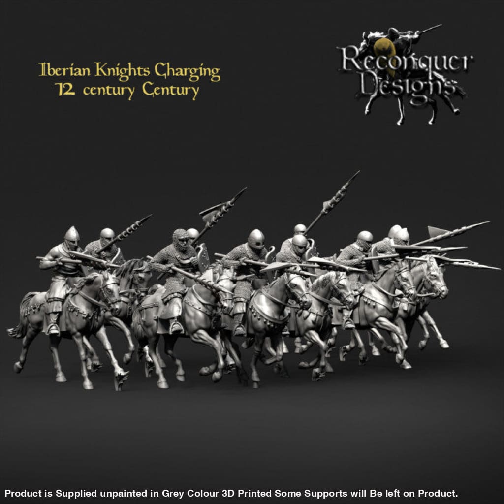 REM0103 12th Century Iberian Knights charging Medieval