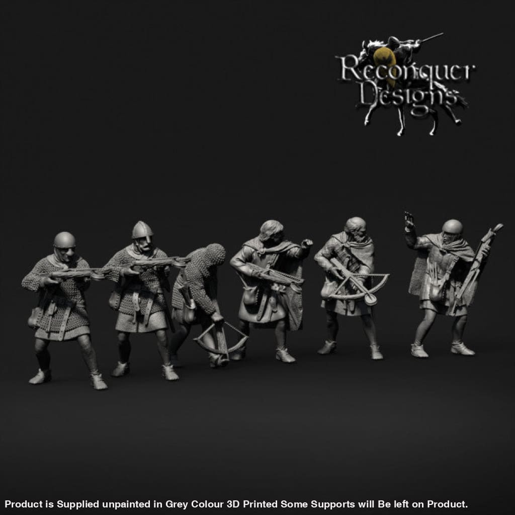 REM0108 12-13th century Crossbowmen x 6 Medieval