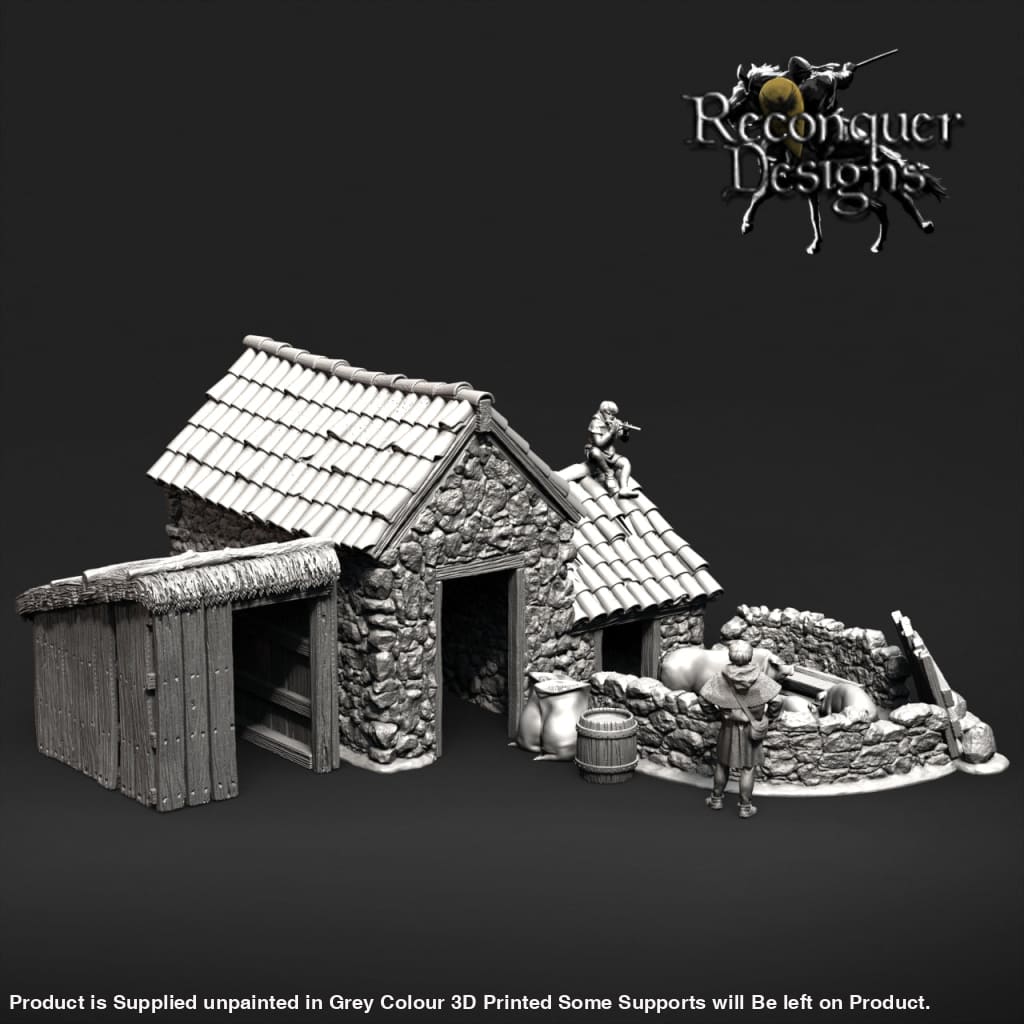 REM0121 Medieval Pig Pen and Pigs Medieval