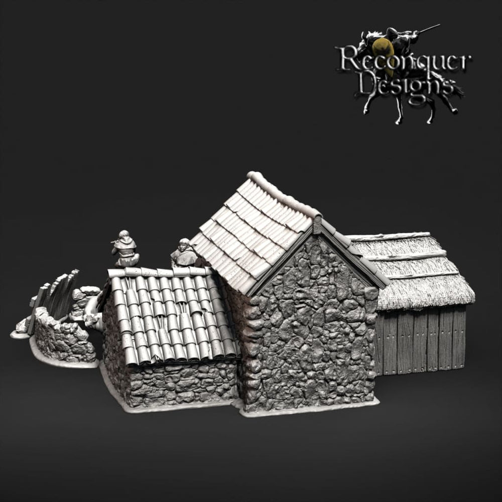 REM0121 Medieval Pig Pen and Pigs Medieval