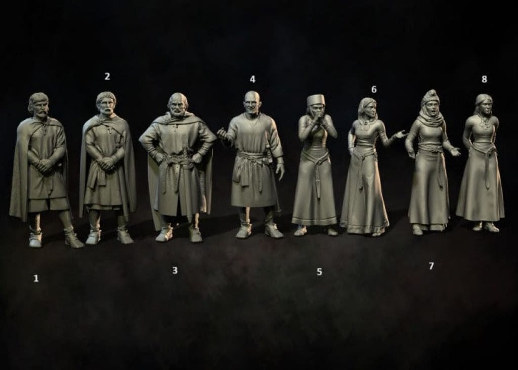 REM0123 12th-13th century Nobles 28mm 1:56 / 1 Medieval