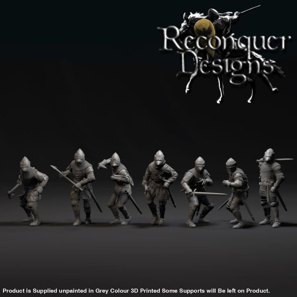 REM0140 Dismounted late 14th Century men at arms Medieval