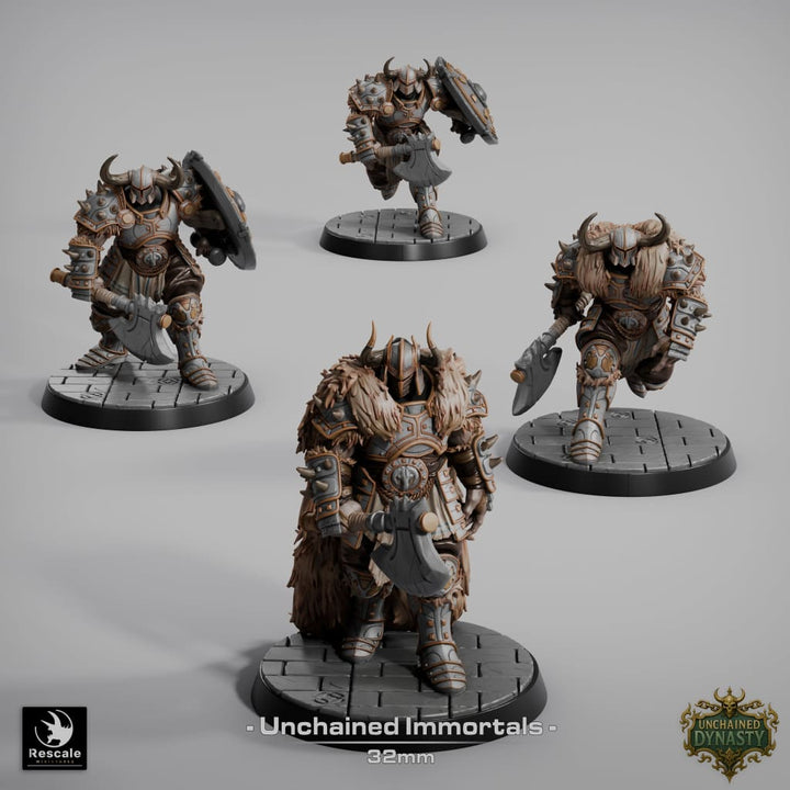 RM003 Unchained Immortals 32mm Base / Axe Walk Fantasy Figure
