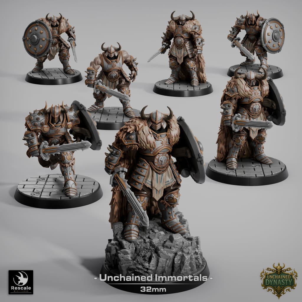 RM003 Unchained Immortals 32mm Base / Sword Run Fantasy Figure
