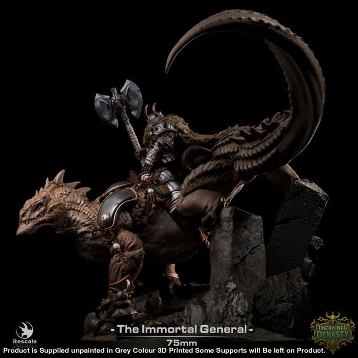 RM004 Immortal General & Lizard 75mm Base Fantasy Figure