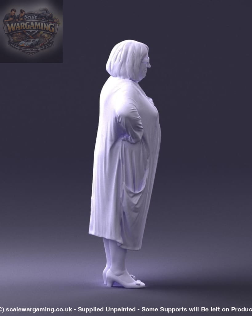 Stern Pensioner Older Lady Figure