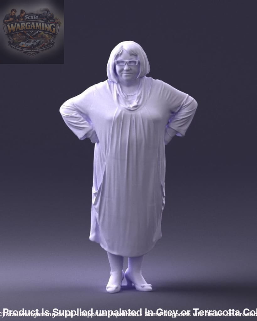 Stern Pensioner Older Lady Figure