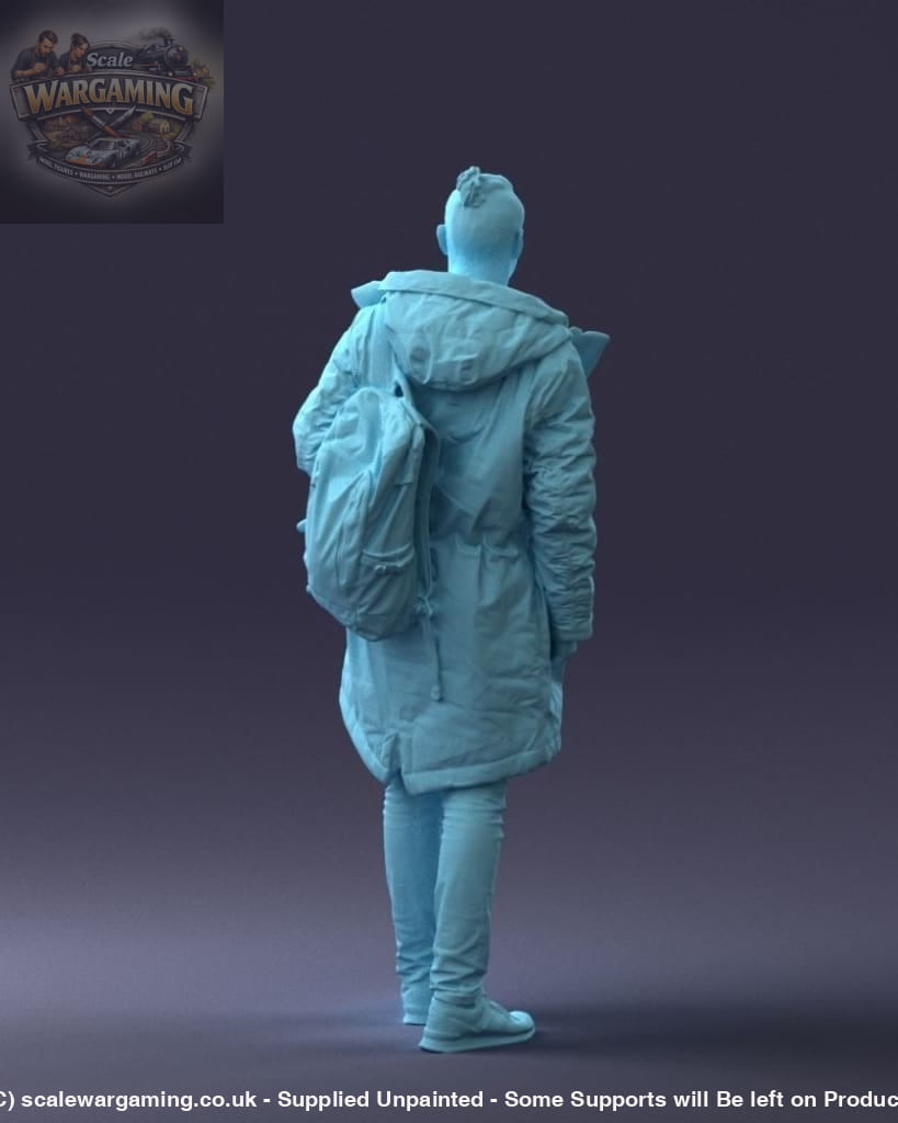 Male In Winter Coat With Shoulder Bag Figure