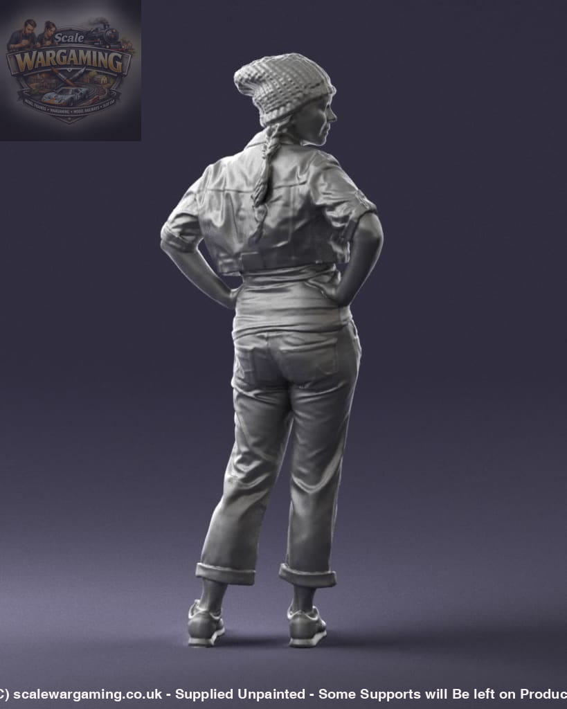 Young Girl In Hat Hands On Hips Figure