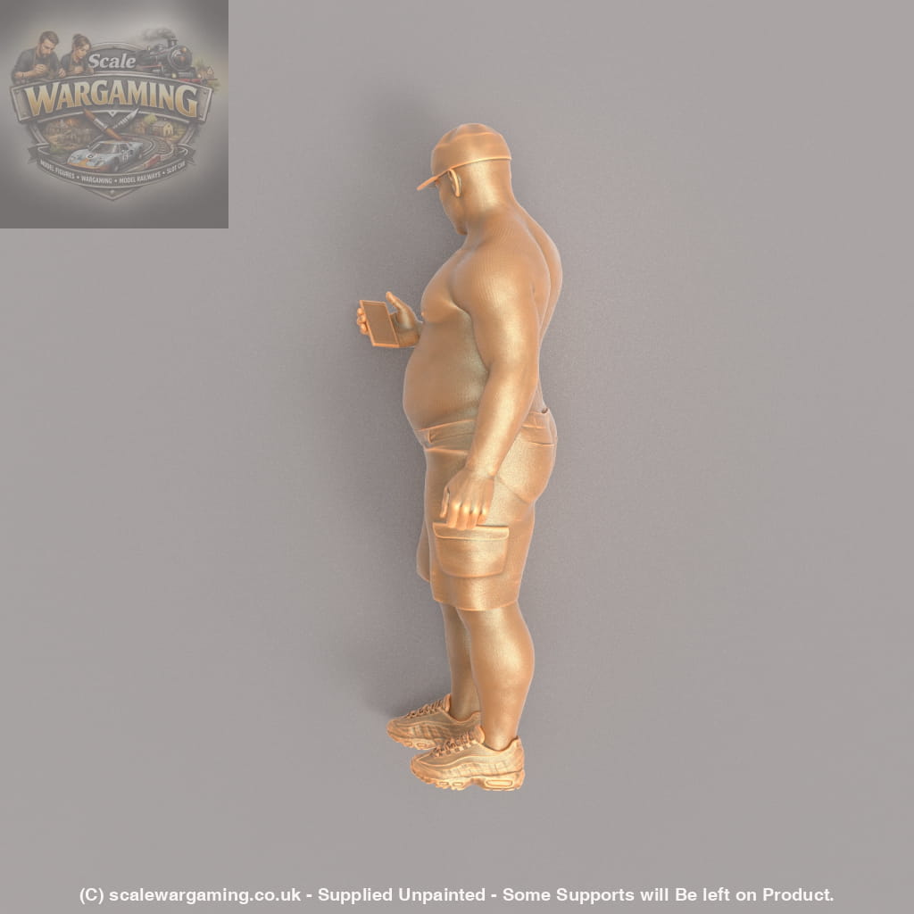 MM018 Large Male Bare Chested with Phone Figure