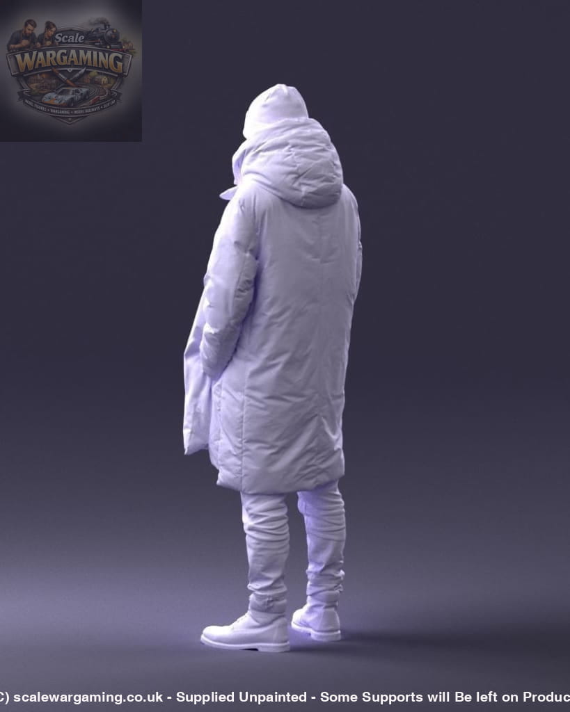 Young Male Wrapped Up Warm In Winter Jacket Figure