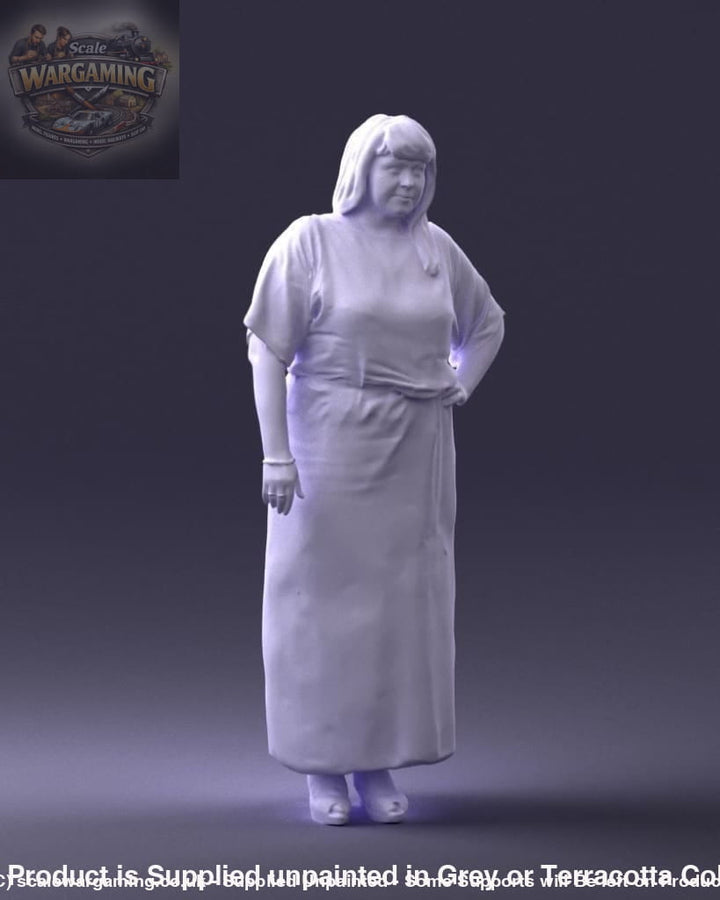 Young Girl In Long Dress Arm On Hip Figure