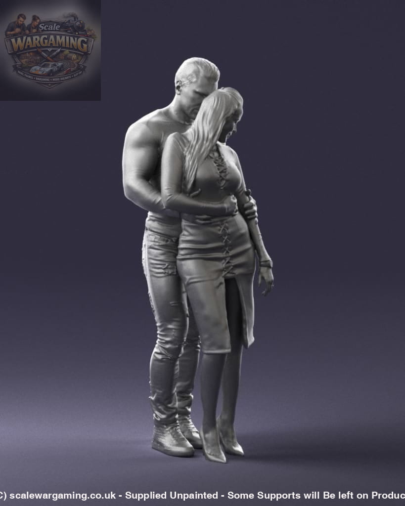 Young Smart Couple Hugging Figure