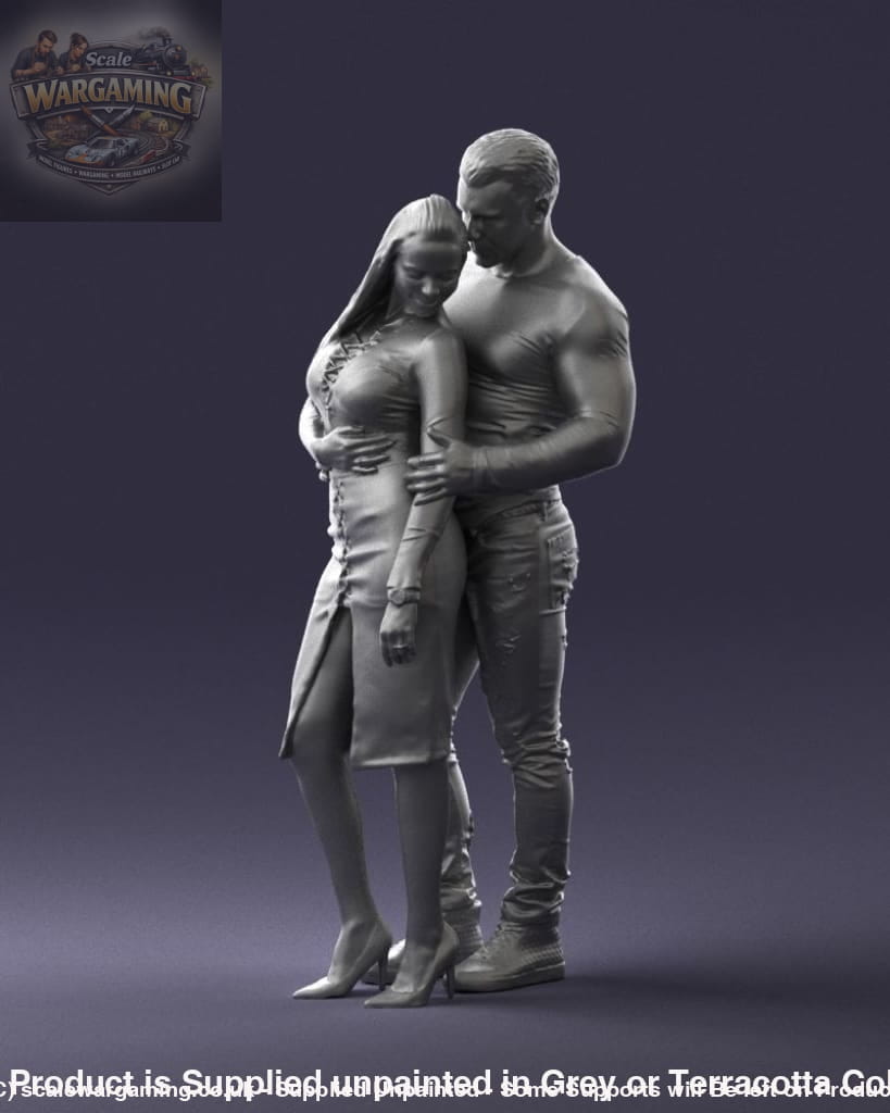 Young Smart Couple Hugging Figure