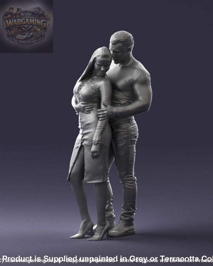 Young Smart Couple Hugging Figure