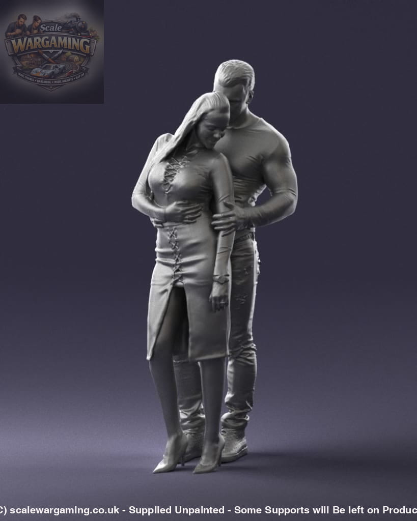 Young Smart Couple Hugging Figure