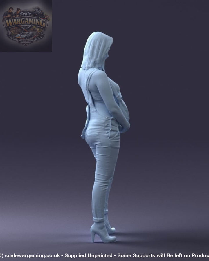 Young Pregnant Girl Showing Baby Bump Figure