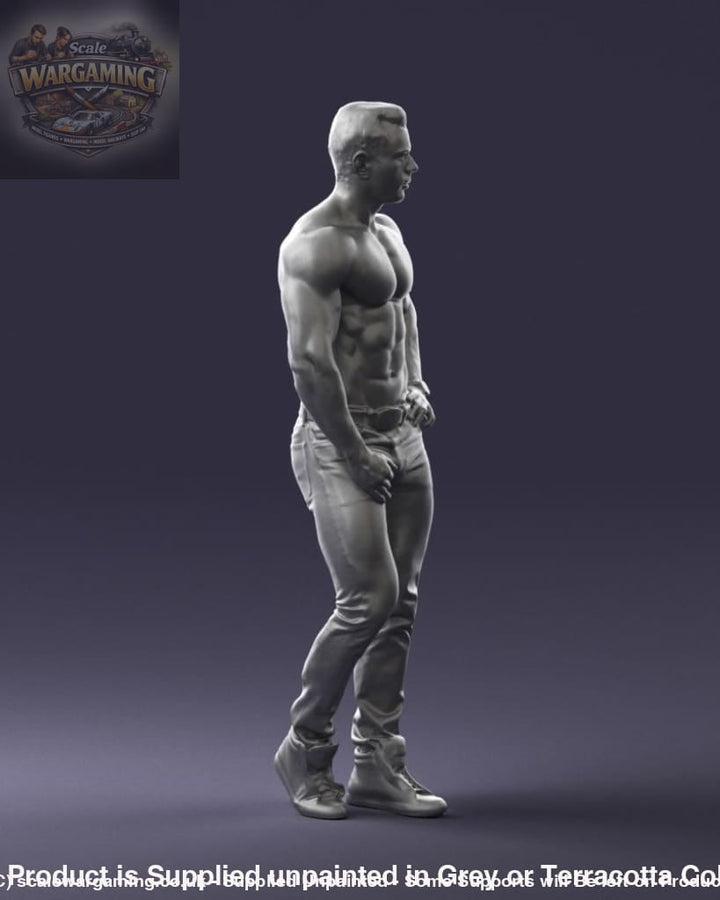 Young Male Bare Chested Walking Figure