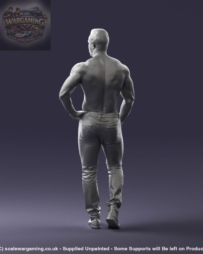 Young Male Bare Chested Walking Figure