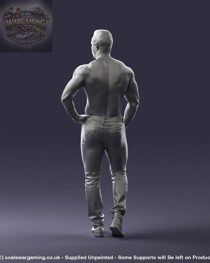 Young Male Bare Chested Walking Figure