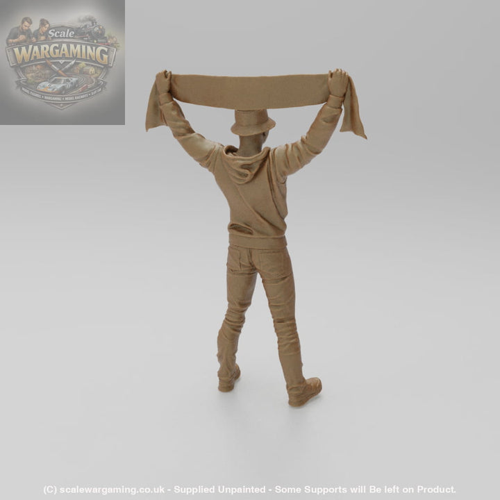 SW038 Sports Fan holding Scarf - Figure