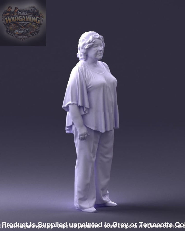 Stern Elderly Lady Arm Behind Back Figure