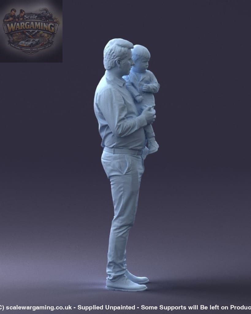 Dad Holding Son In Arms Figure