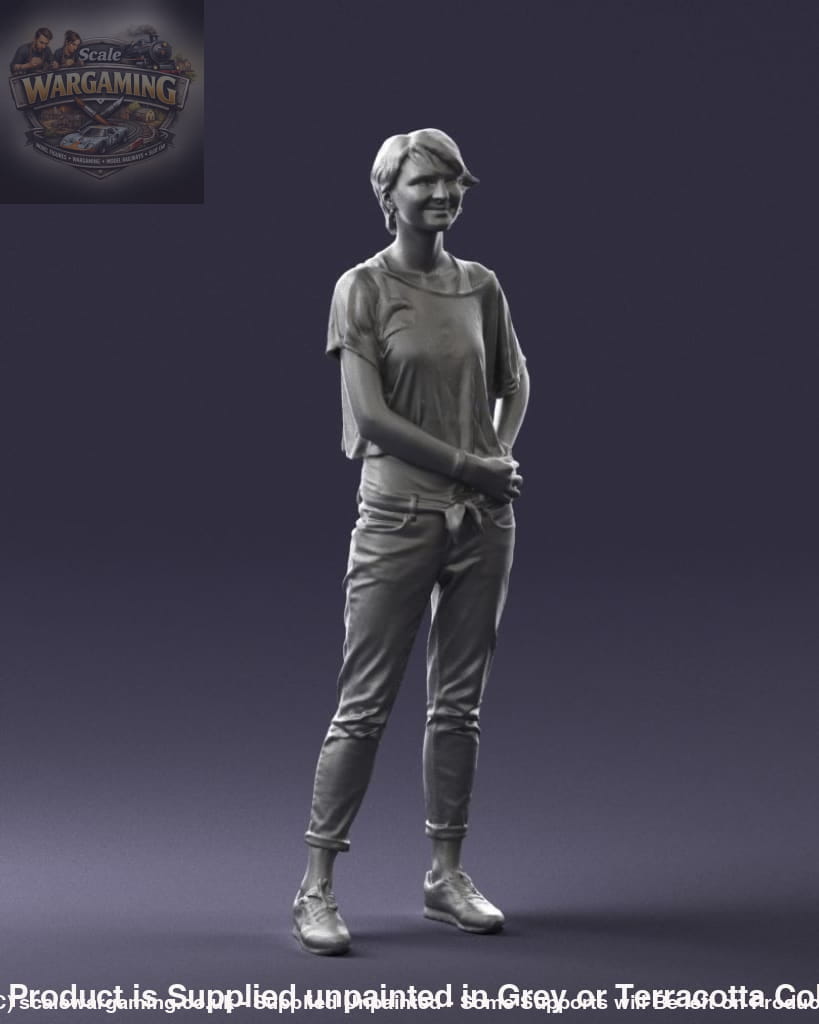 Happy Young Girl In Jeans And Tshirt Figure