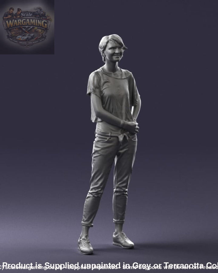Happy Young Girl In Jeans And Tshirt Figure