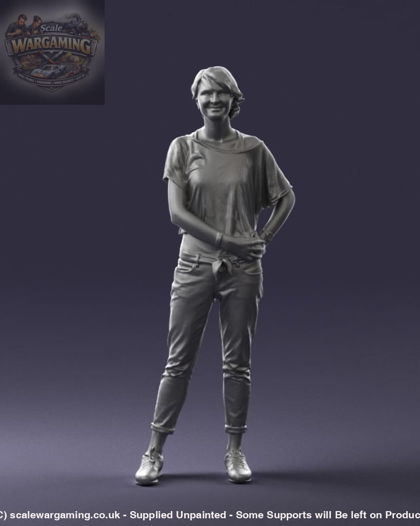 Happy Young Girl In Jeans And Tshirt Figure
