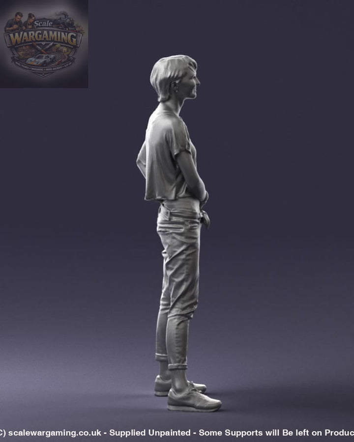 Happy Young Girl In Jeans And Tshirt Figure
