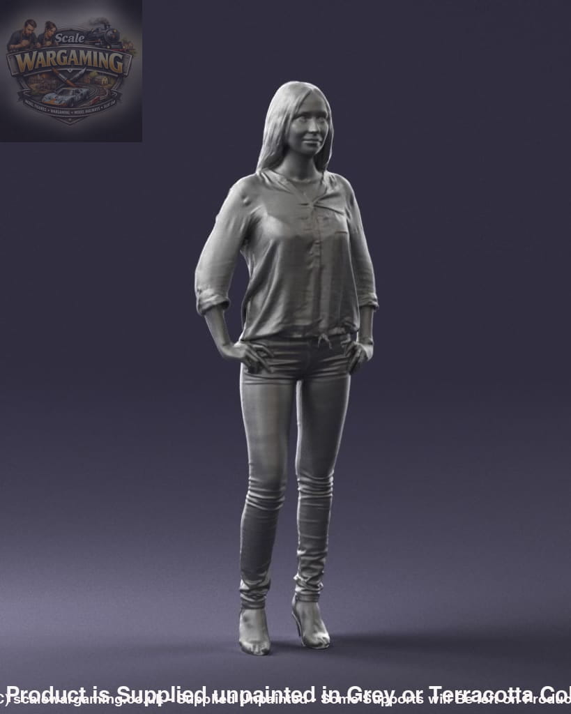 Young Stylish Girl Hands In Pockets Figure
