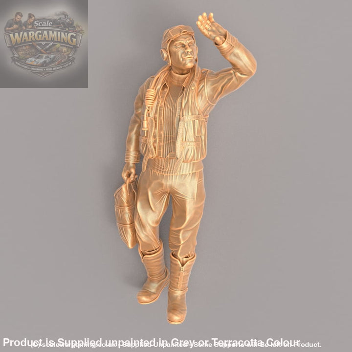 MM090 British WW11 Pilot Looking to the Sky Figure