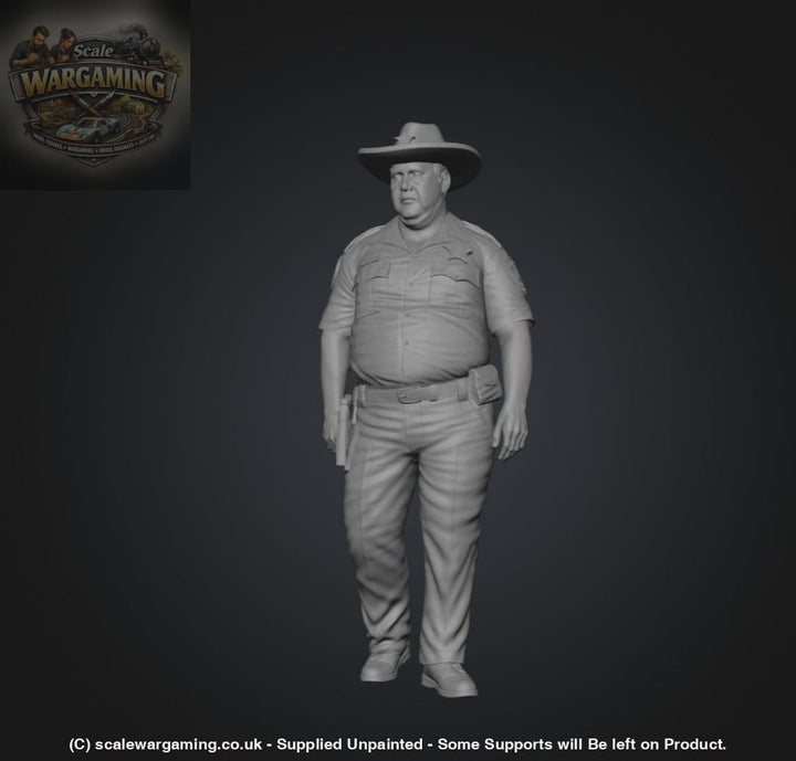 SW1158 Overweight US Policeman Large Hat - Figure
