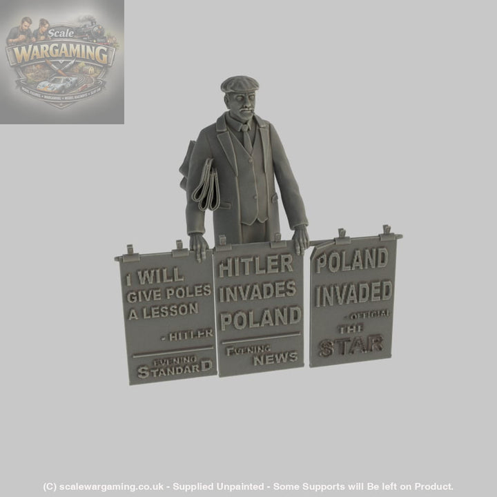 MM1167 WW2 Famous Newspaper seller Figure