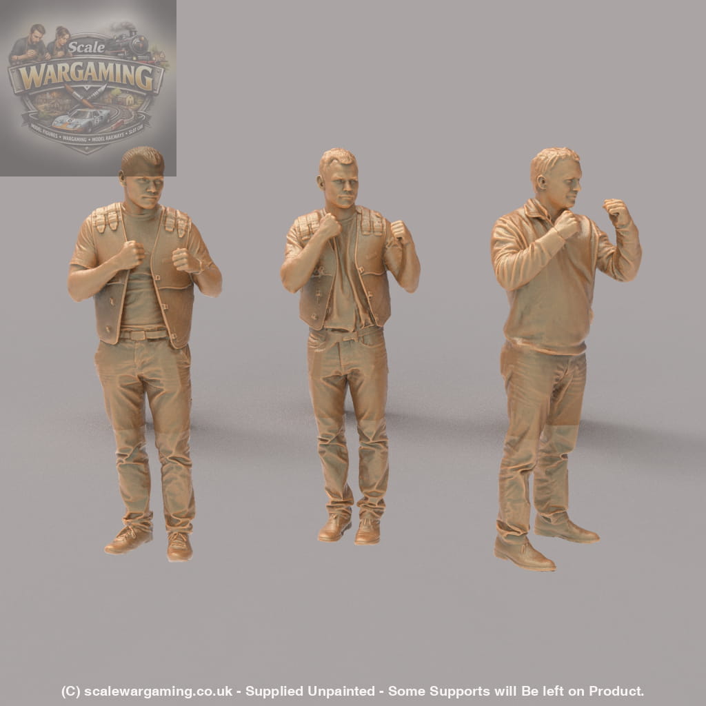 SW1191 3 Males in Boxing Pose - Figure