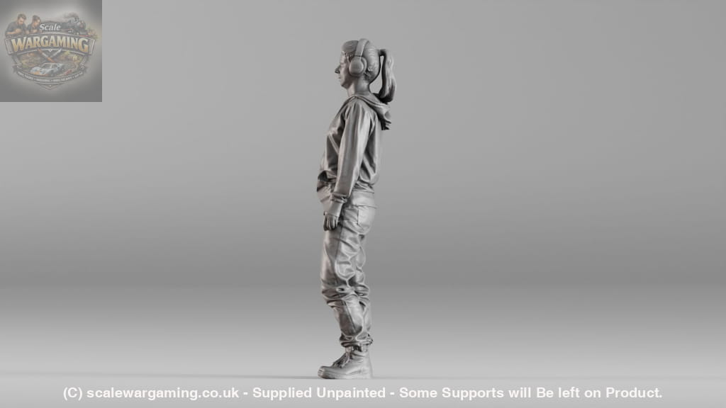 SW1348 Female Teenager wearing Headphones and Hoodie - Figure