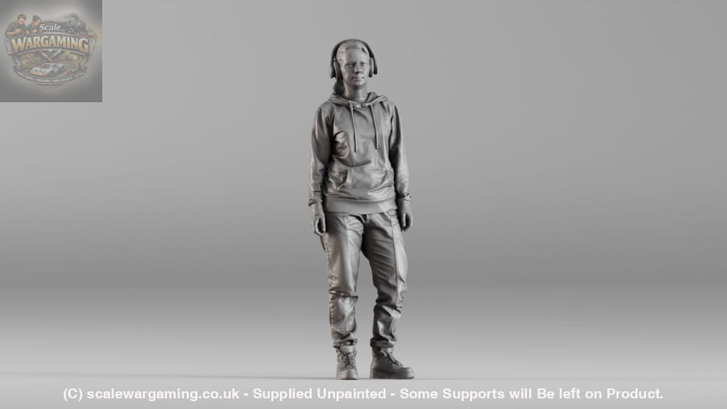 SW1348 Female Teenager wearing Headphones and Hoodie - Figure