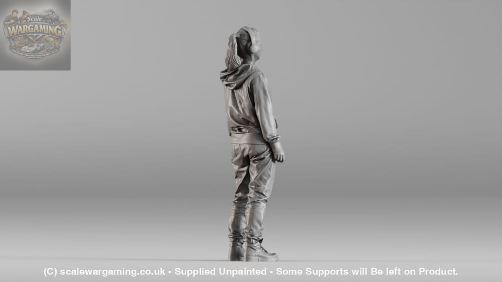 SW1348 Female Teenager wearing Headphones and Hoodie - Figure