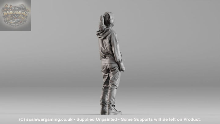 SW1348 Female Teenager wearing Headphones and Hoodie - Figure