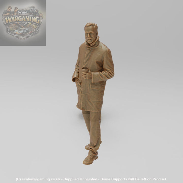 SW147 Walking Male in Coat and Coffee - Figure