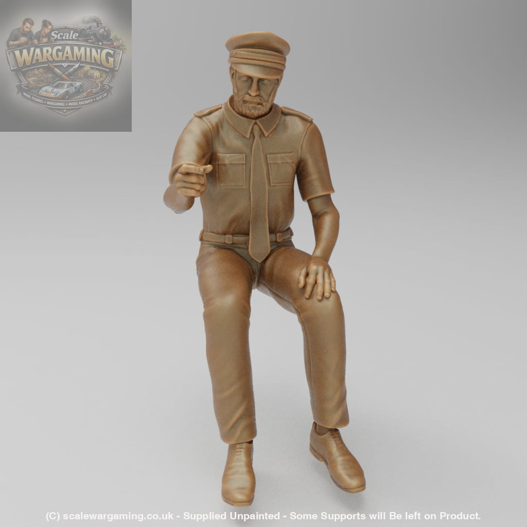 SW160A Male Bus/Train Driver With Beard and Hat - Figure