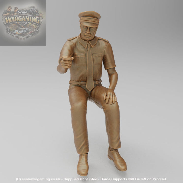 SW160A Male Bus/Train Driver With Beard and Hat - Figure